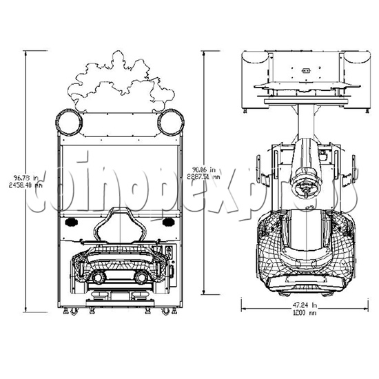 Monster Kart Racing Arcade Machine dimension