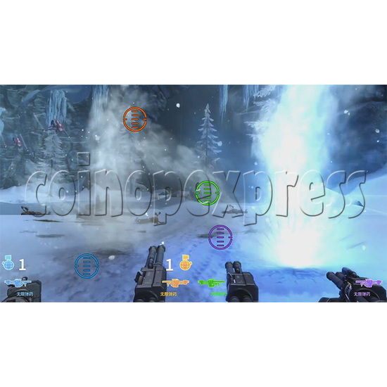 Halo: Fireteam Raven Shooting Arcade Machine (Stand 4P Version) screen display 3