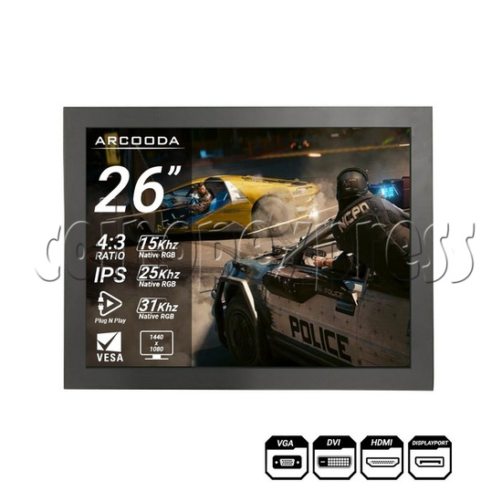 26 inch Retro Style 4:3 Aspect Ratio LCD Monitor (supports CGA / EGA / VGA / up to 1440x1080)