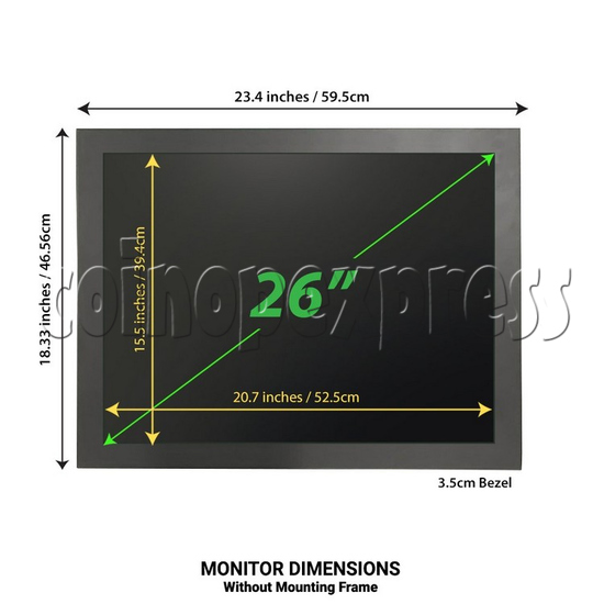 26 inch Retro Style 4:3 Aspect Ratio LCD Monitor Dimensions