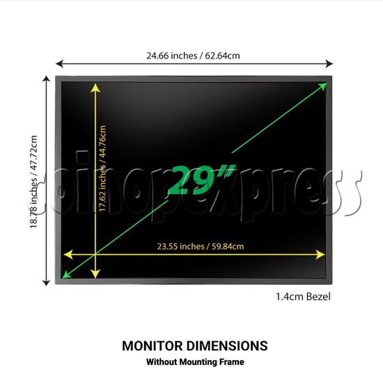 29 inch Retro Style 4:3 Aspect Ratio LCD Monitor Dimensions