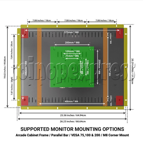 29 inch Retro Style 4:3 Aspect Ratio LCD Monitor has different mounting options