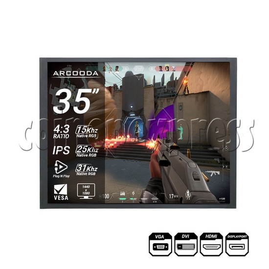 35 inch Retro Style 4:3 Aspect Ratio LCD Monitor (supports CGA / EGA / VGA / up to 1440x1080)