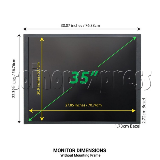 35 inch Retro Style 4:3 Aspect Ratio LCD Monitor Dimensions