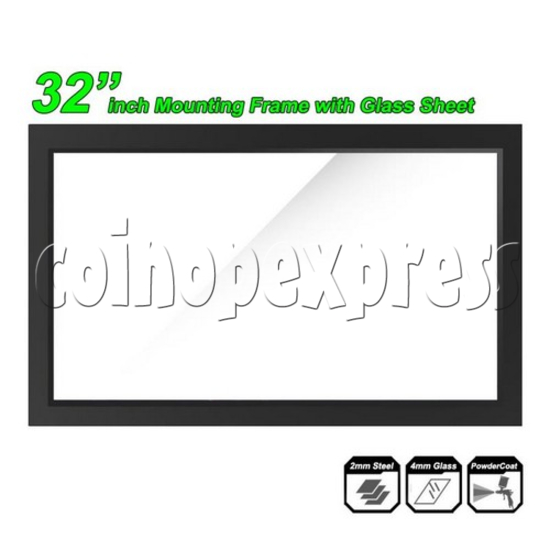 32 inch Monitor Front Glass and Metal Frame (No Monitor) for Vewlix / Chewlix Cabinet
