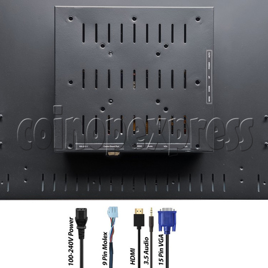 32 inch 16:9 Aspect Ratio LCD Arcade Monitor for Vewlix / Chewlix has different Video input