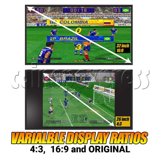 32 inch 16:9 Aspect Ratio LCD Arcade Monitor for Vewlix / Chewlix Variable Display Ratios - 4:3, 16:9 and Original