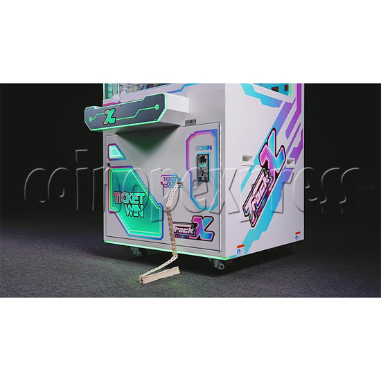 Track X Ticket Redemption Arcade Machine tickets exit