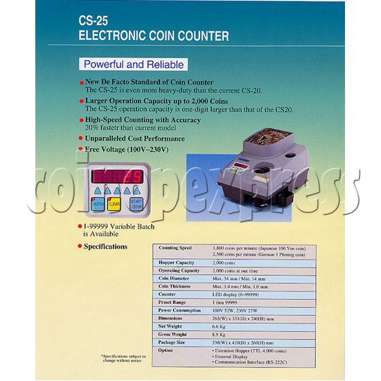 Coins Counting Machine (CS-25) 8132