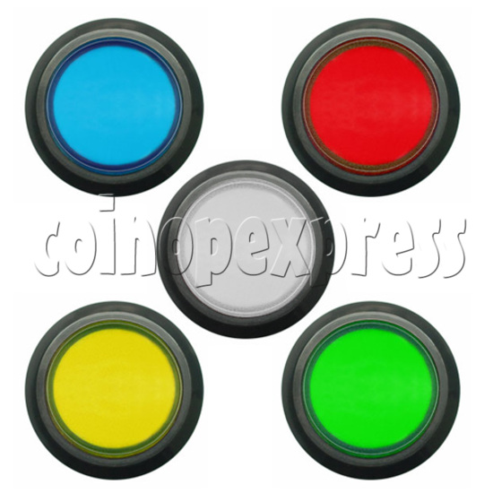 33mm Round Illuminated Push Button - Black Body with Color Top 8743